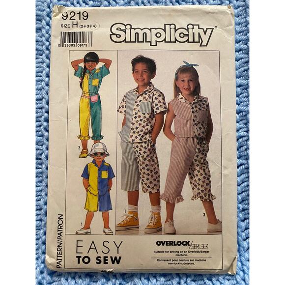 Simplicity sewing pattern  9219 kids top pants shorts - Picture 1 of 5